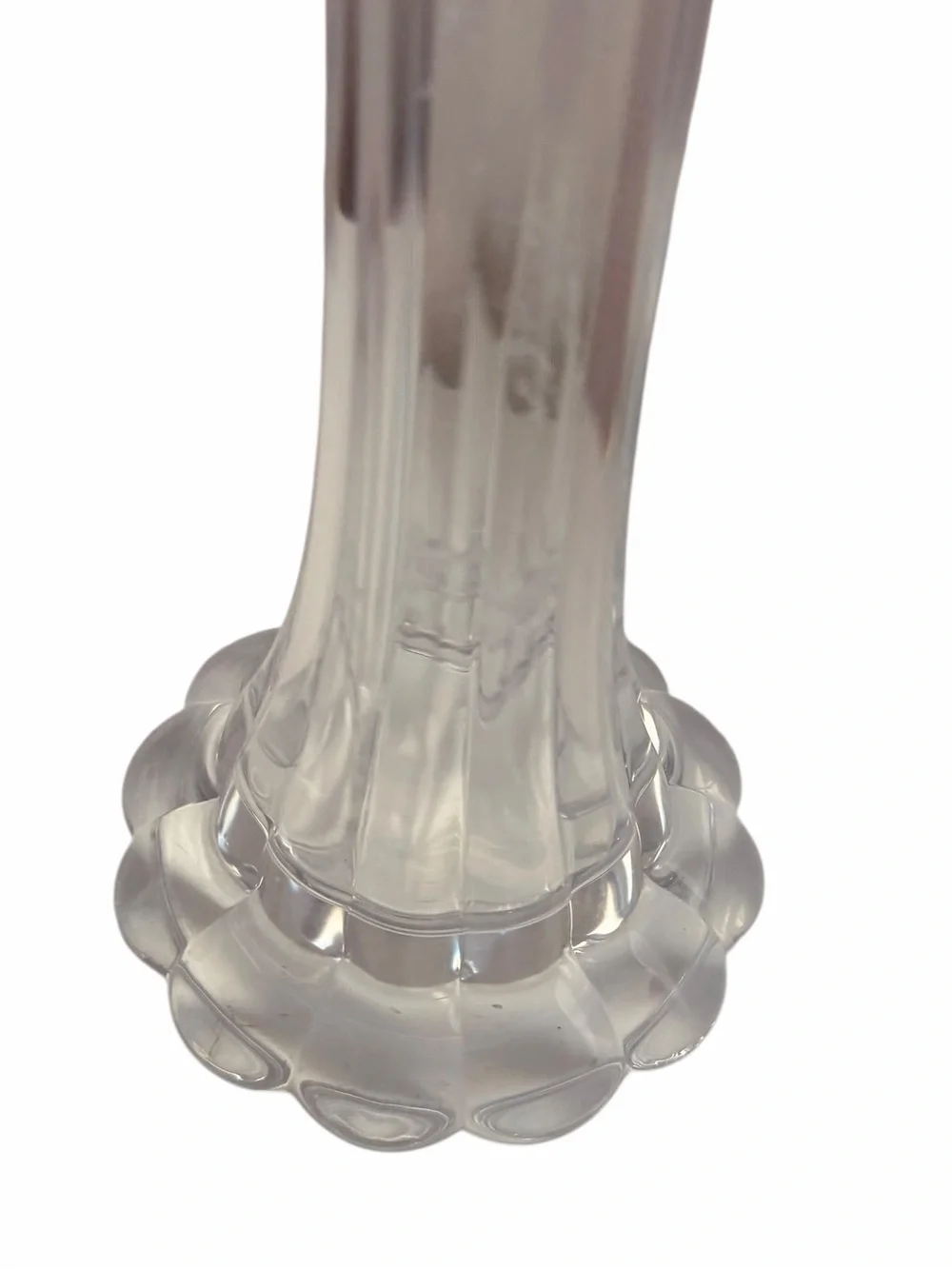 Vintage Fluted Silhoutte Clear Glass Bud Vase